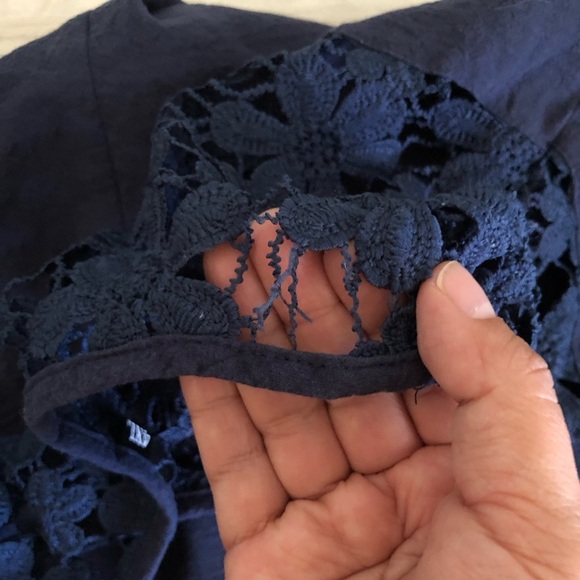 unbranded dark blue flower lace a-line dress labeled 4X see measurements - Picture 10 of 10